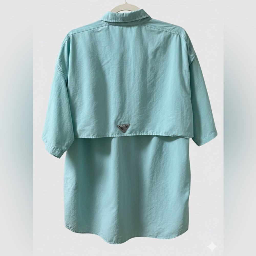 Columbia PFG Bahama II Shirt Mens XLT Mint Green Vented Fishing EUC - Picture 2 of 4